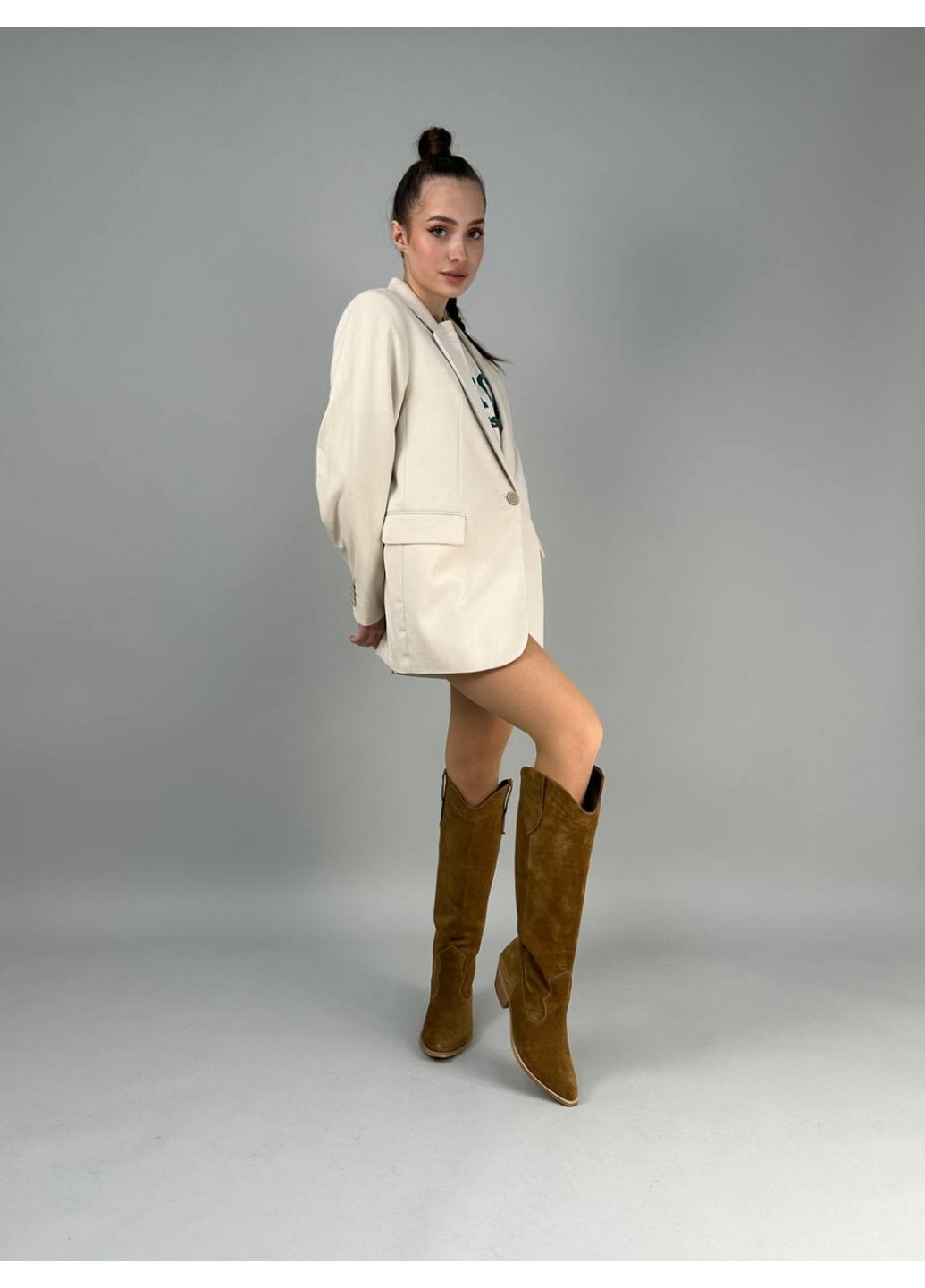 Осенние женские замшевые сапоги VZUTIK