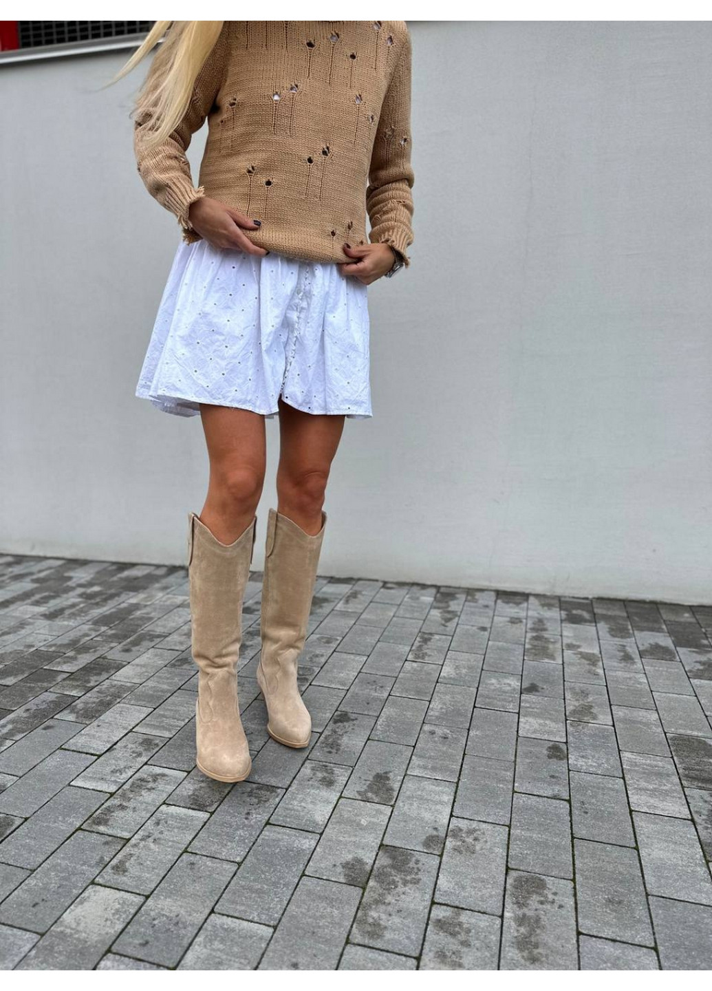 Осенние женские замшевые сапоги VZUTIK