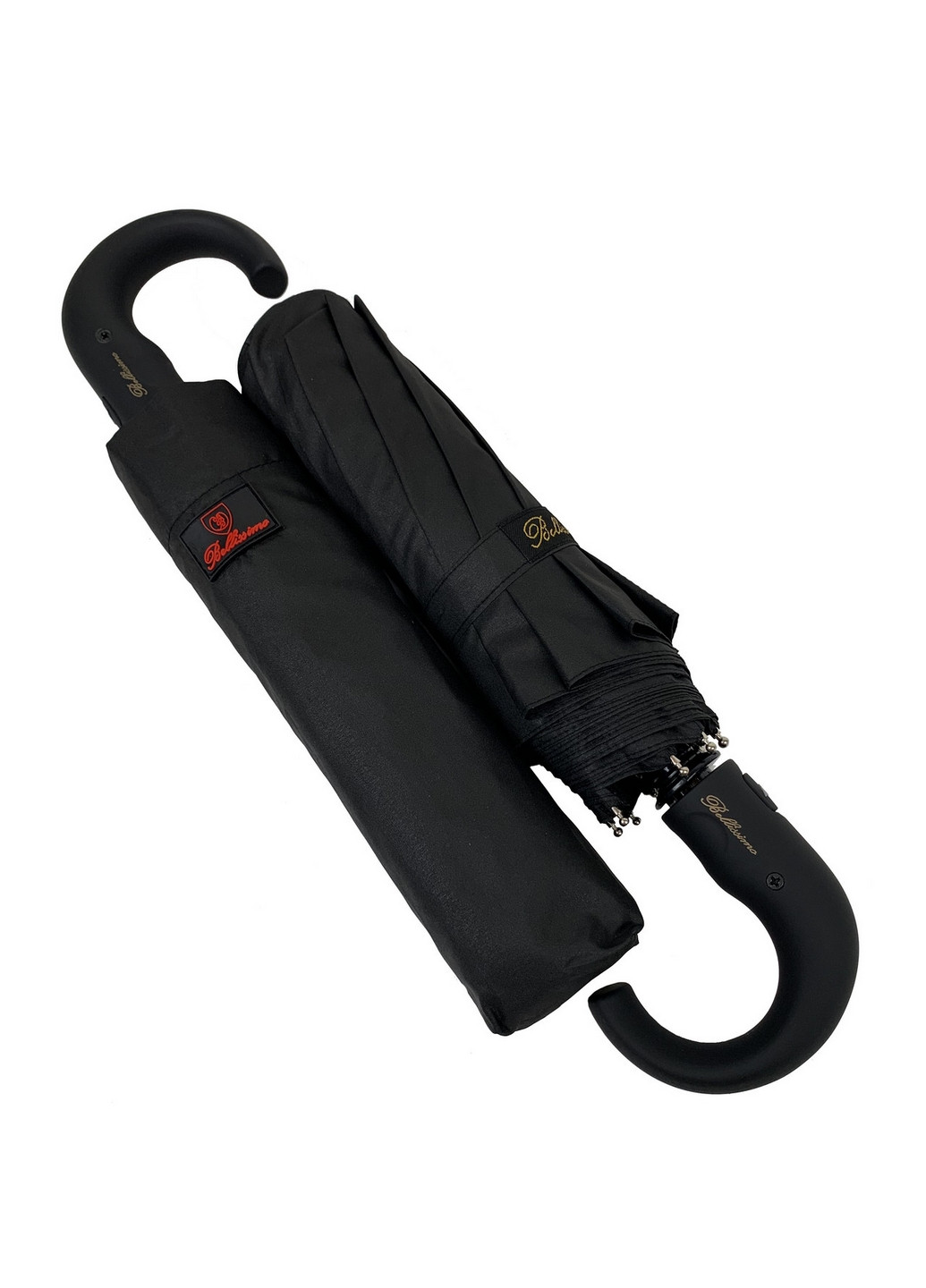 Чёрный складной мужской зонт полуавтомат Bellissima (277693234)