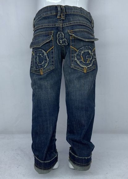 Синие демисезонные слим джинсы D&G