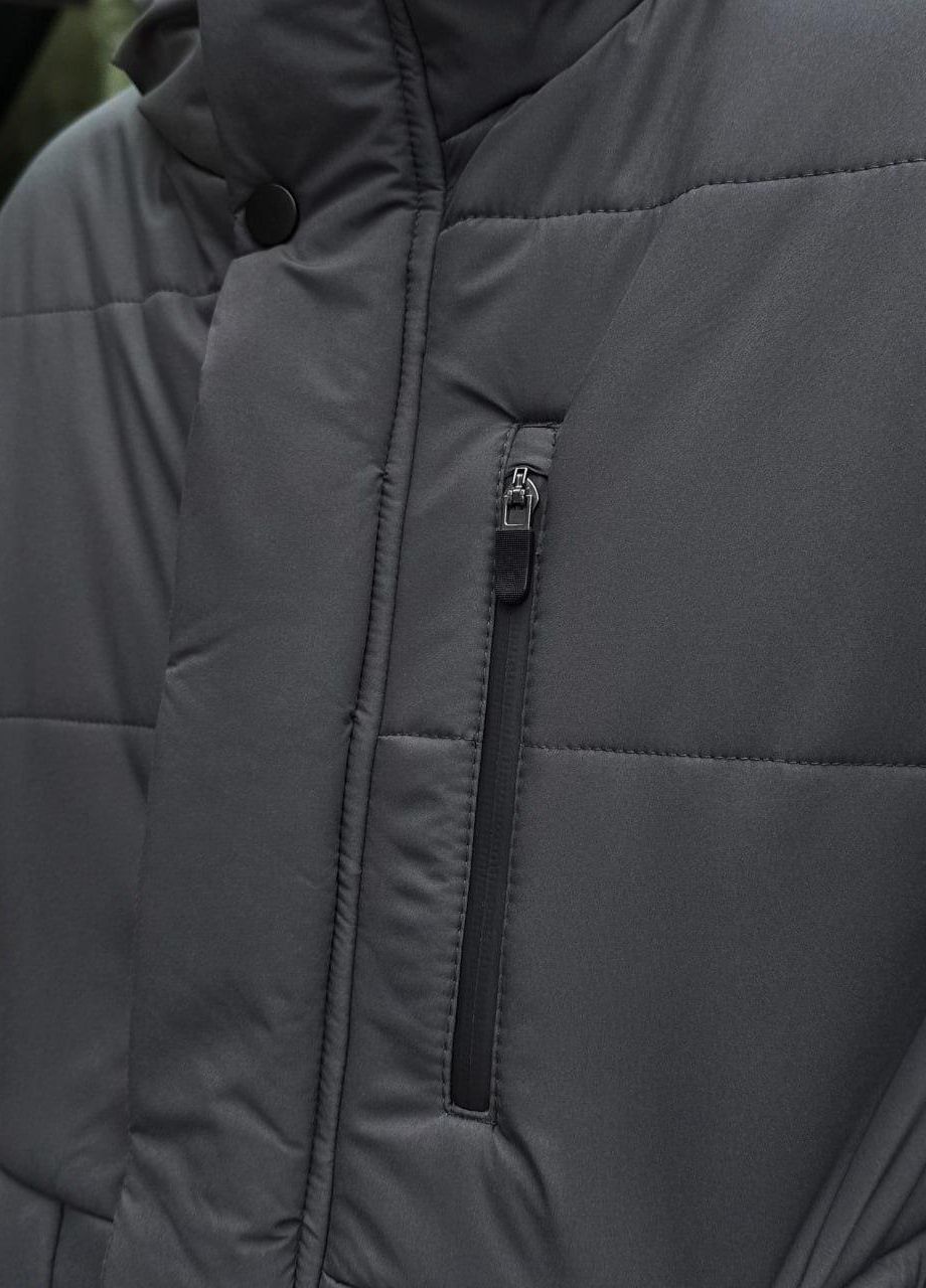 Темно-сіра зимня чоловіча зимова куртка s m l xl 2xl(46 48 50 52 54) темно-сірий No Brand