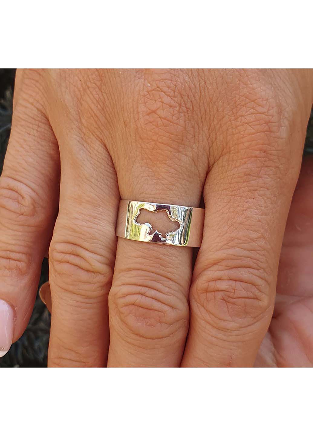 Кольцо карта Украины Анджелины Джоли 9259 SE Maxi Silver (277751129)