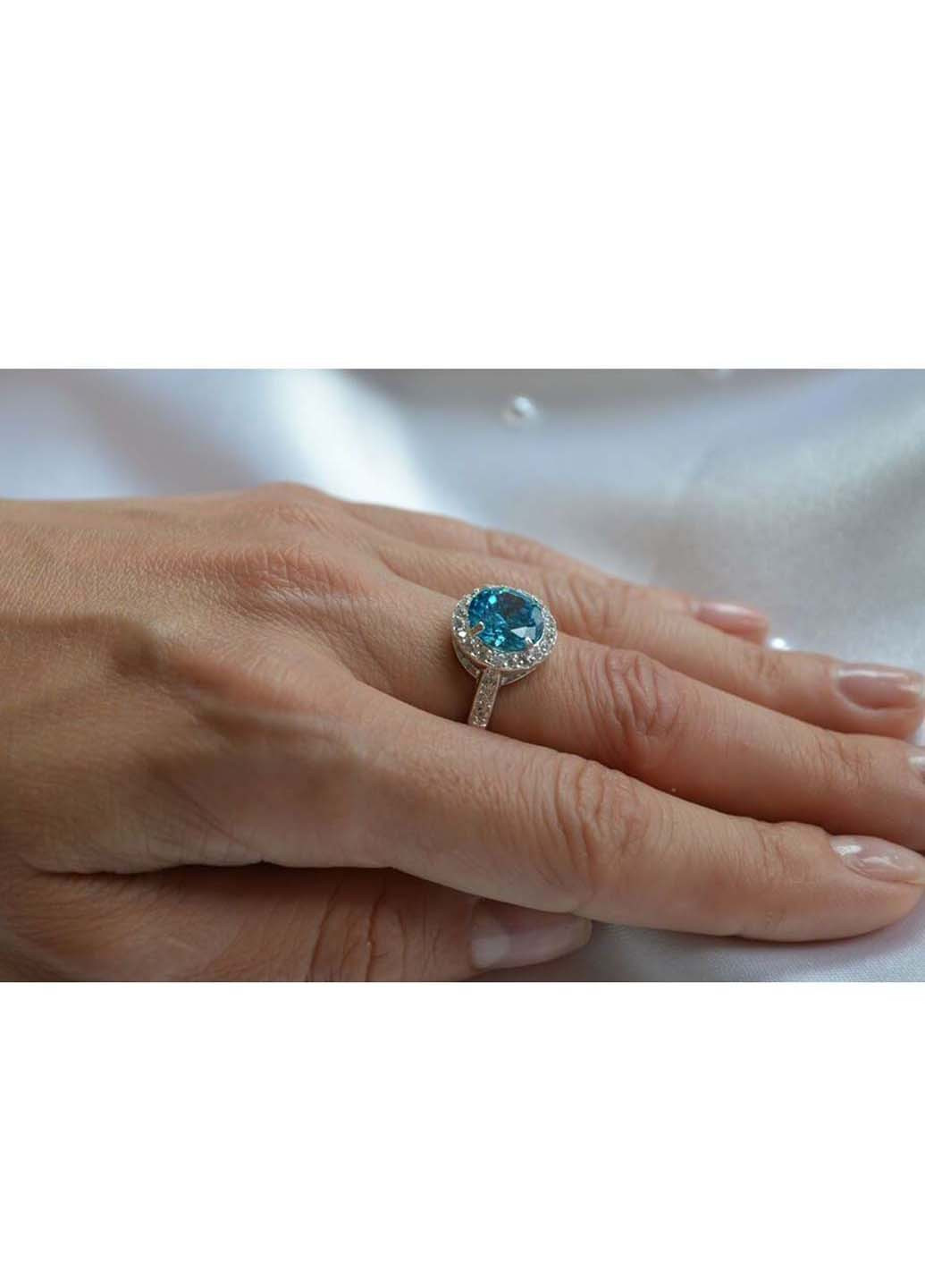 Кольцо с голубым фианитом 7915/1 SE Maxi Silver (277751148)