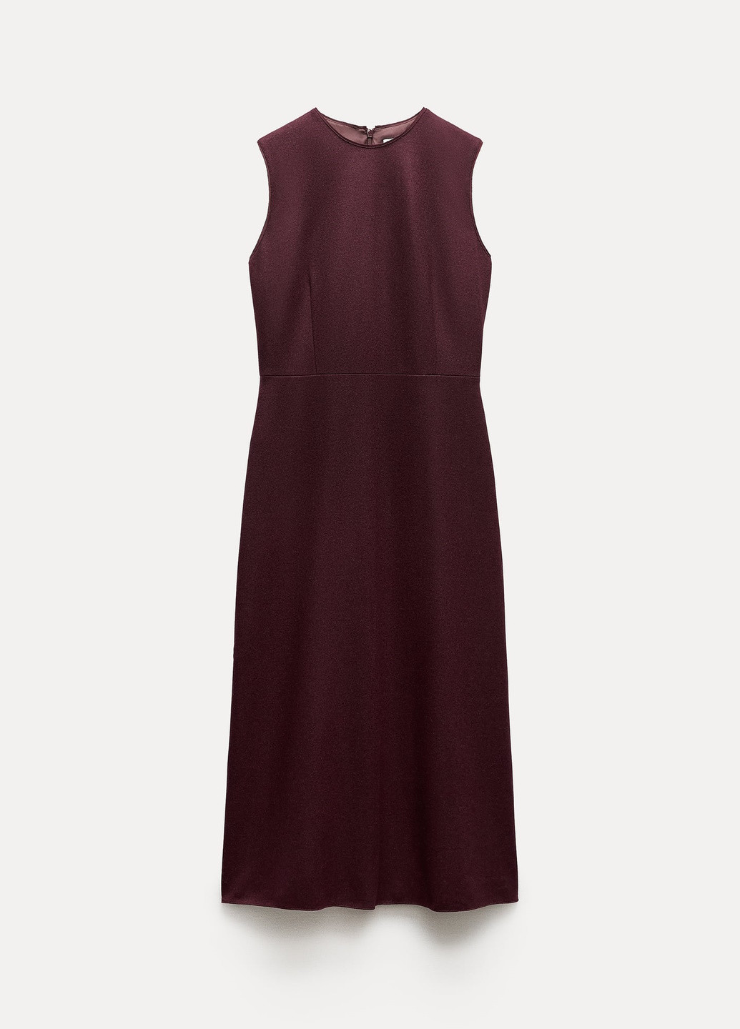 Бордовое деловое платье Zara однотонное