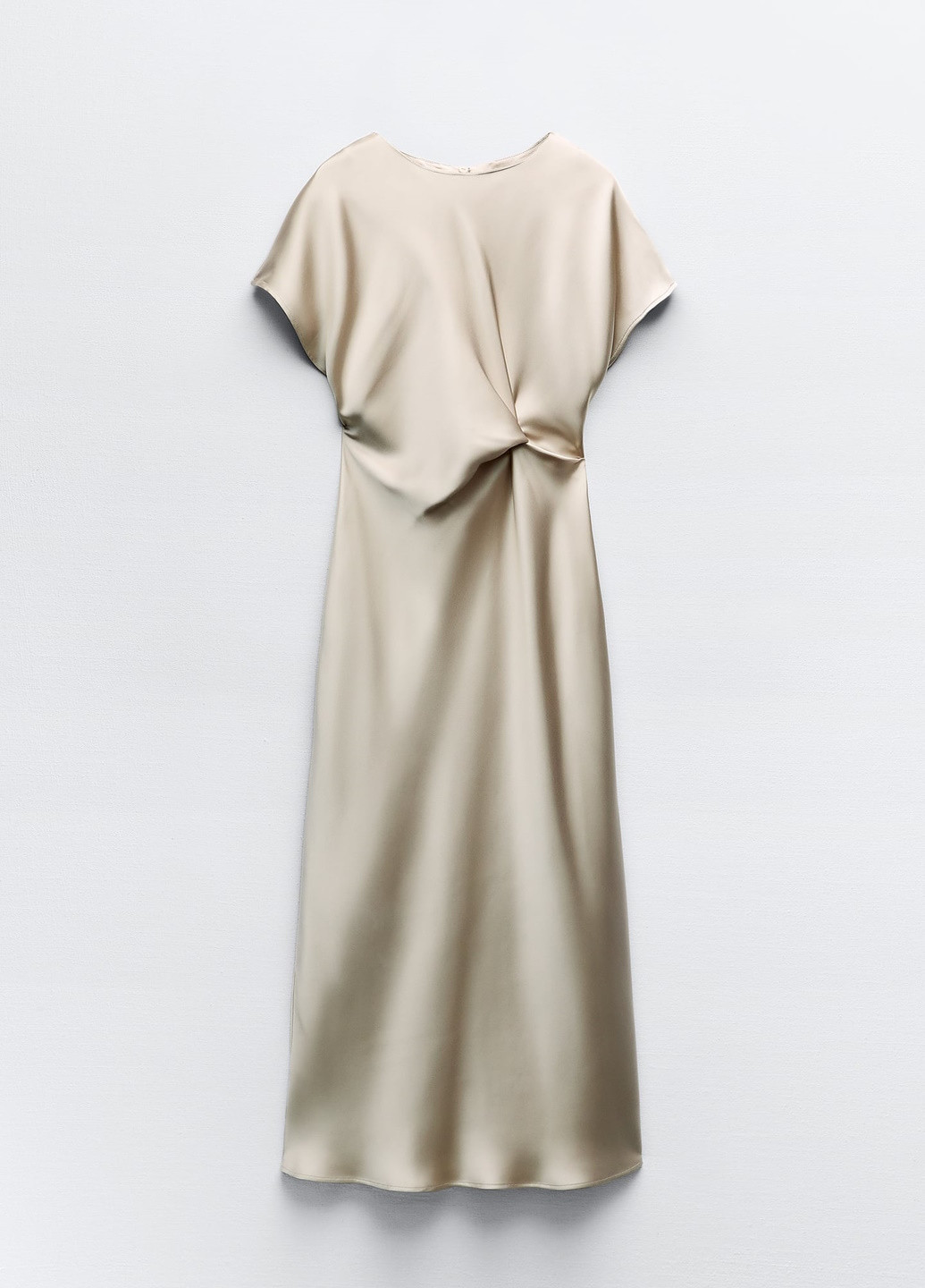 Светло-бежевое праздничный платье Zara однотонное