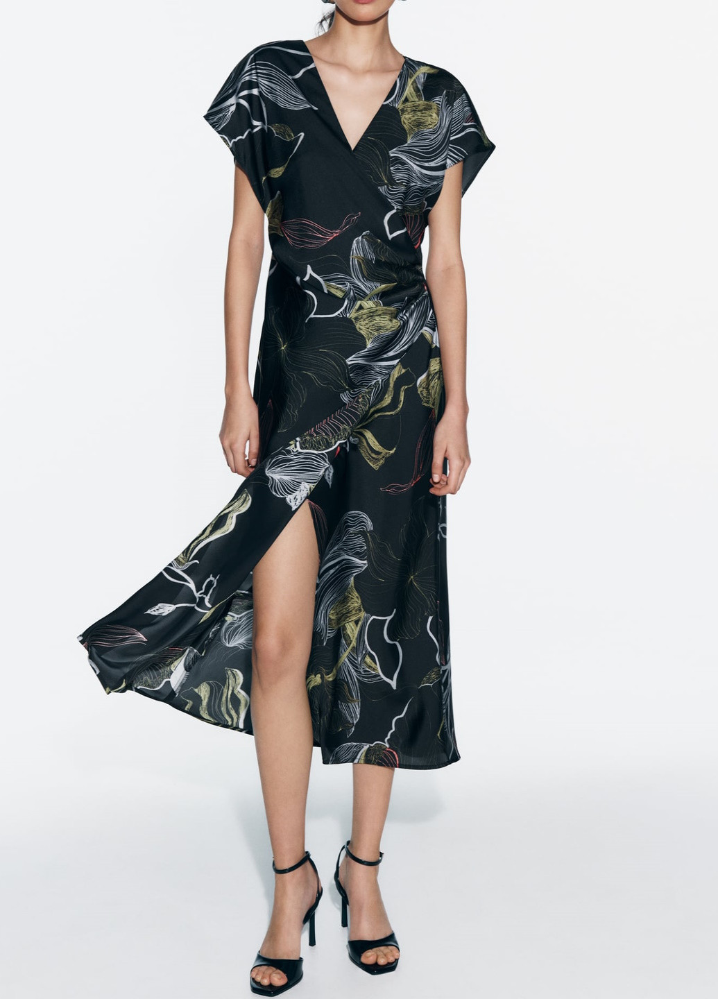 Чорна святковий сукня Zara з абстрактним візерунком
