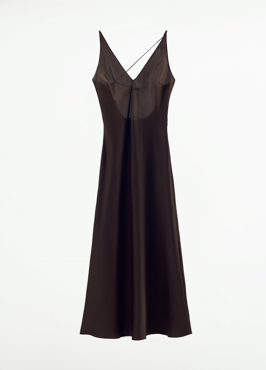 Темно-коричневое праздничный платье Zara однотонное