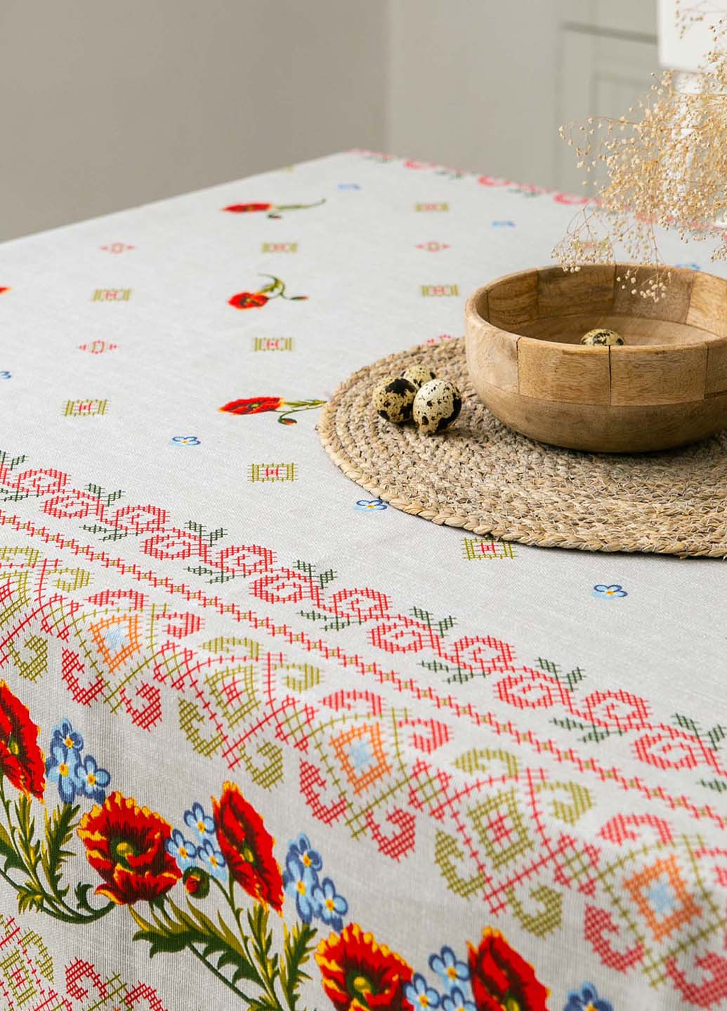 Скатерть льняная "Серый мак" 1.5м х 1.8м (средний стол) Homedec - (277752451)