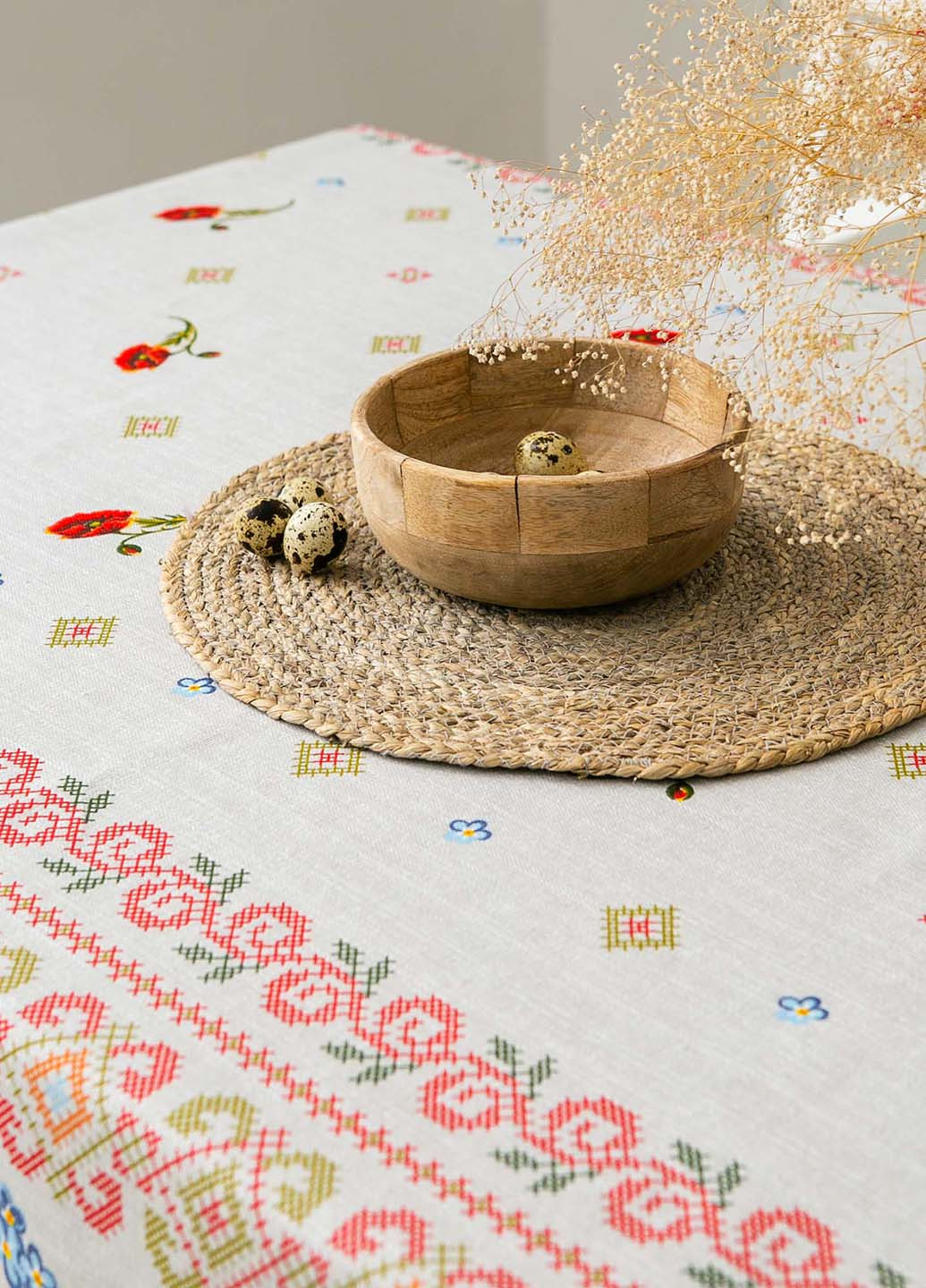 Скатертина лляна "Сірий мак" 1.5м х 1.5м (квадратна на круглий стіл) Homedec - (277752452)