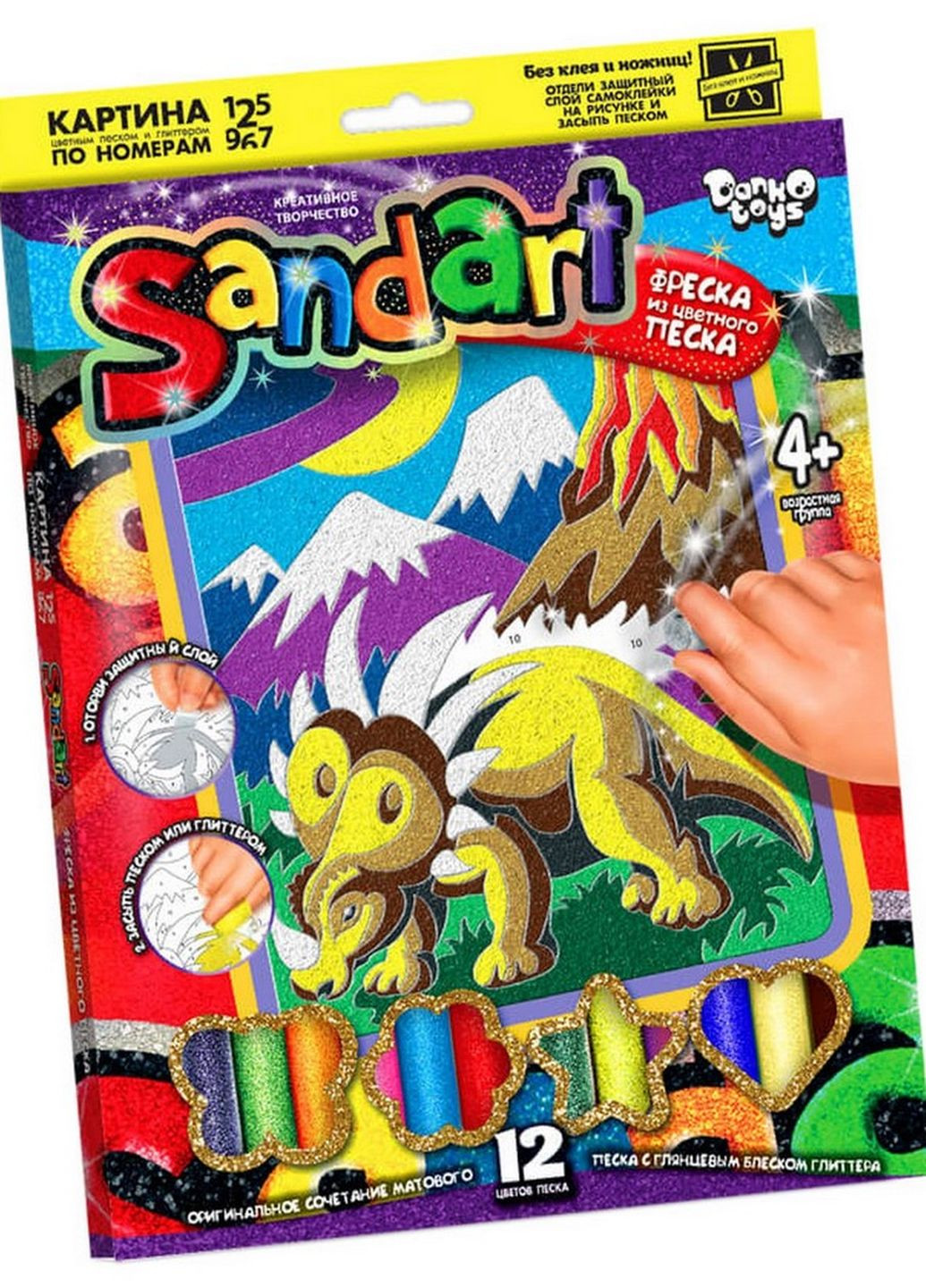 Набор для творчества "SandArt" SA-01 фреска из песка Трицератопс Danko Toys (277752902)