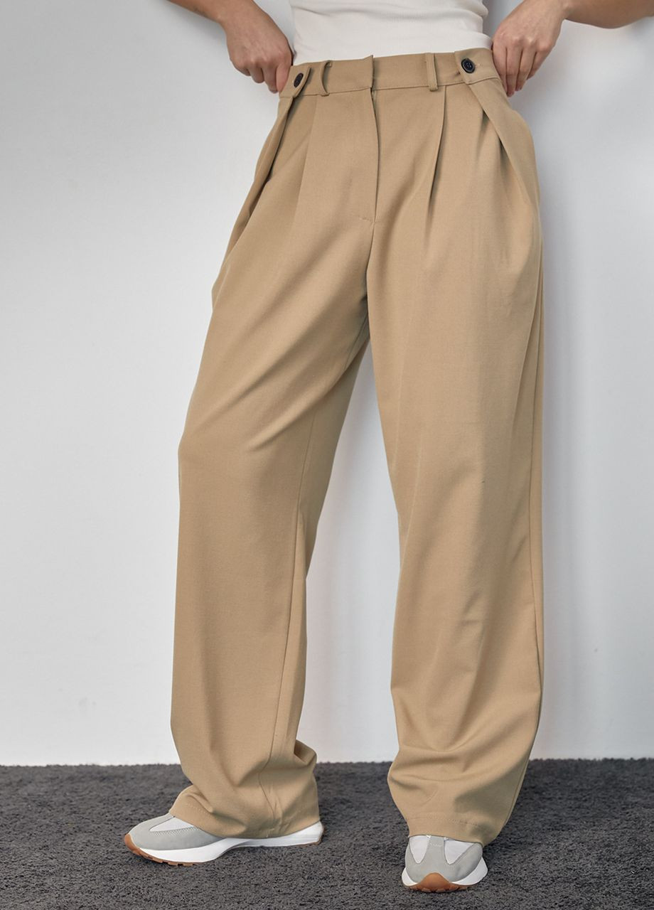 Классические брюки с акцентными пуговицами на поясе Lurex (277753282)