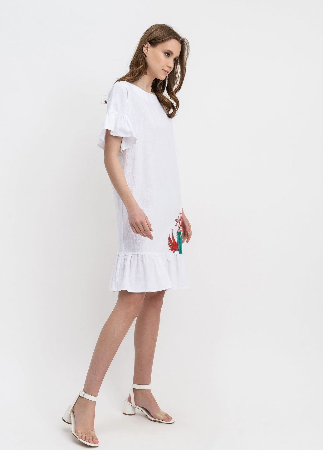 Білий ділова сукня Lesia однотонна