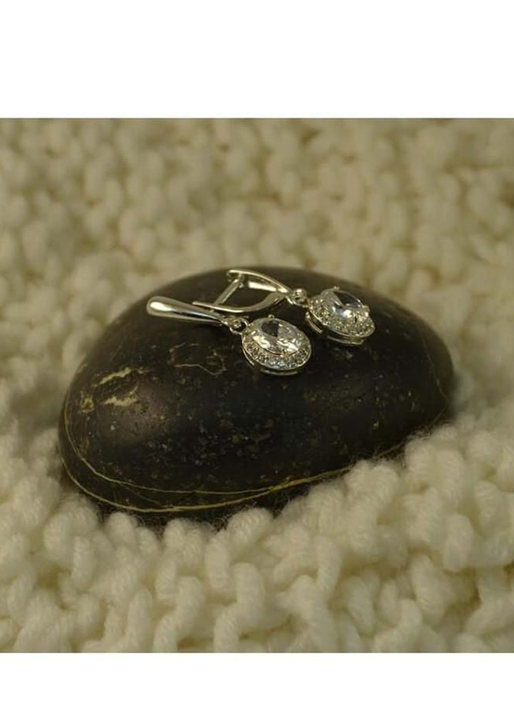 Сережки висячі з камінням 7965 Maxi Silver (277756750)