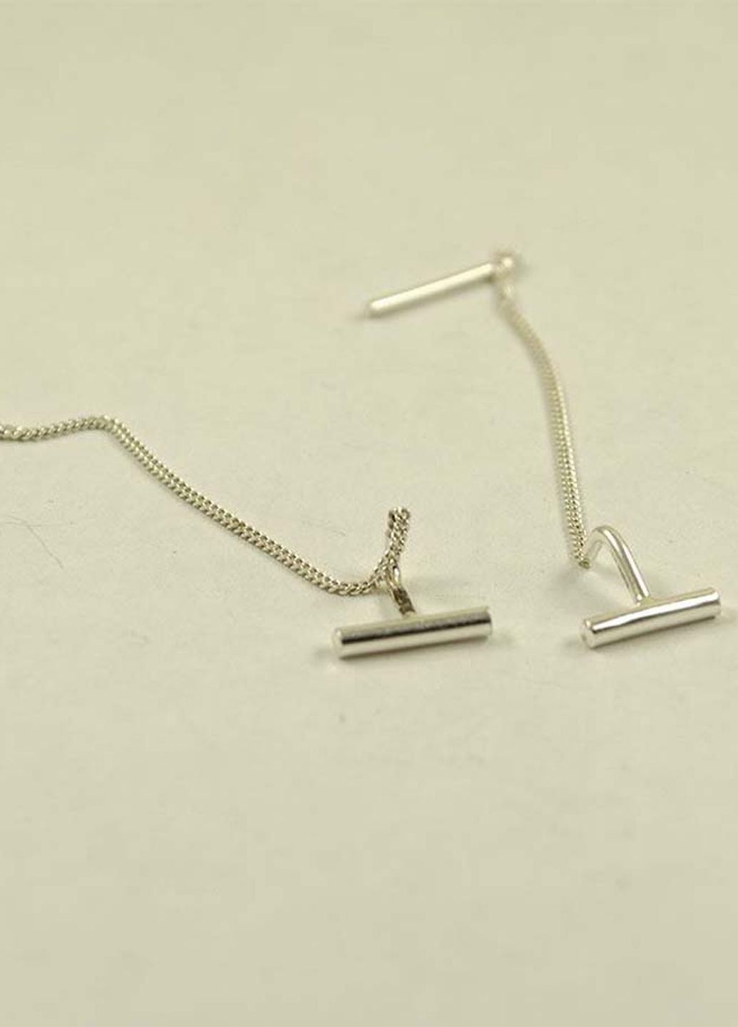Сережки протяжки мінімалізм 8977 Maxi Silver (277756780)