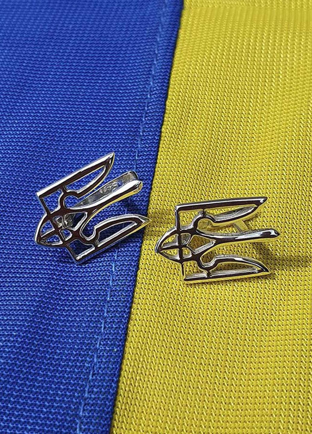 Серьги с гербом Украины 5622 Maxi Silver (277757015)