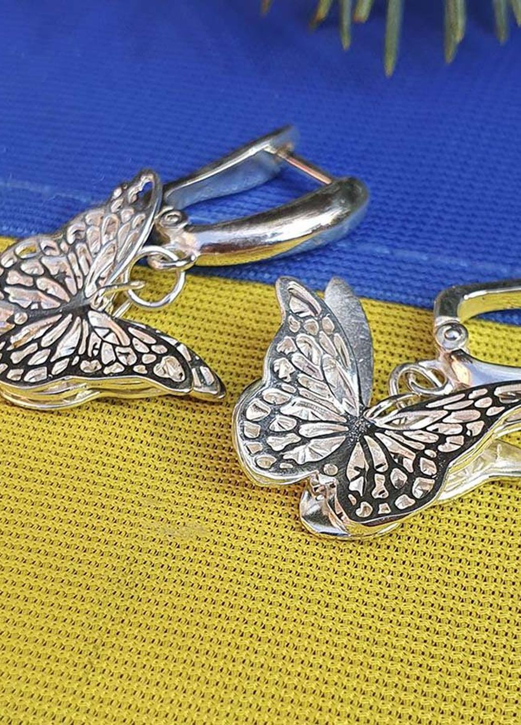 Сережки з метеликами 9109 Maxi Silver (277757178)