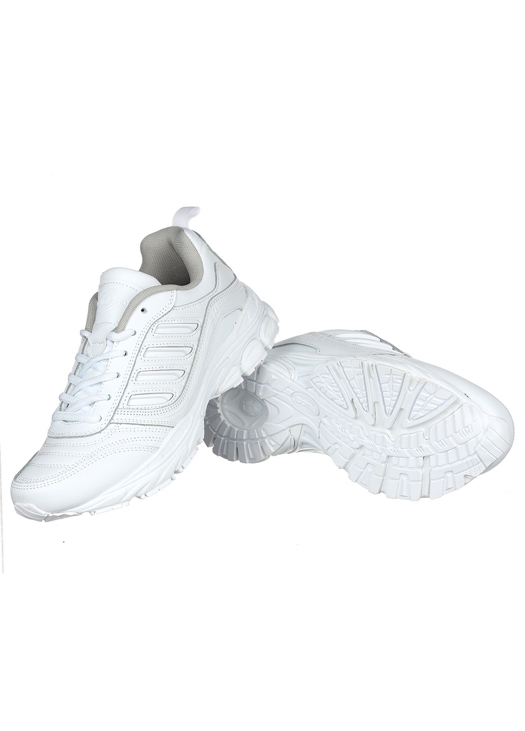 Белые демисезонные женские кроссовки из кожи спортивные Bona