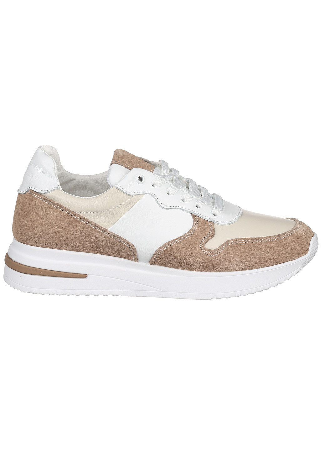 Женские кроссовки из кожи повседневные Best Vak бежевые демисезоны (277756507)