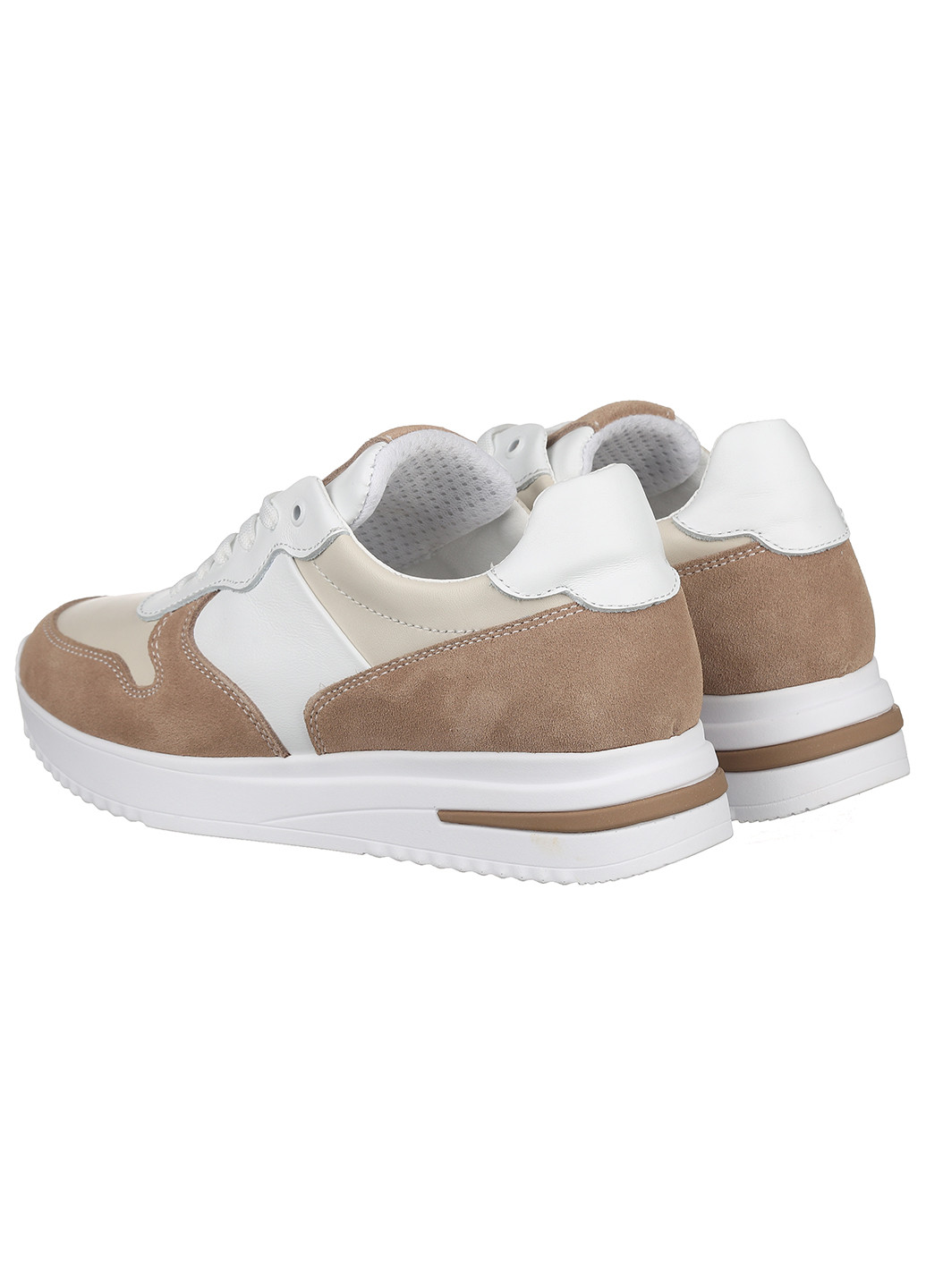 Женские кроссовки из кожи повседневные Best Vak бежевые демисезоны (277756507)