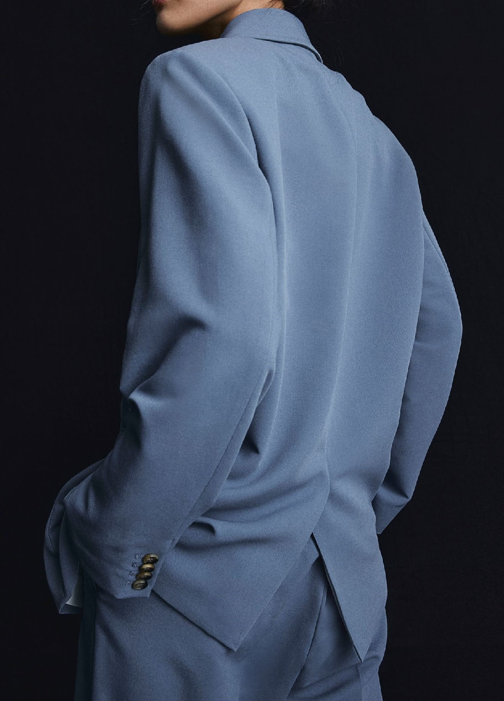 Синий женский жакет H&M однотонный - демисезонный