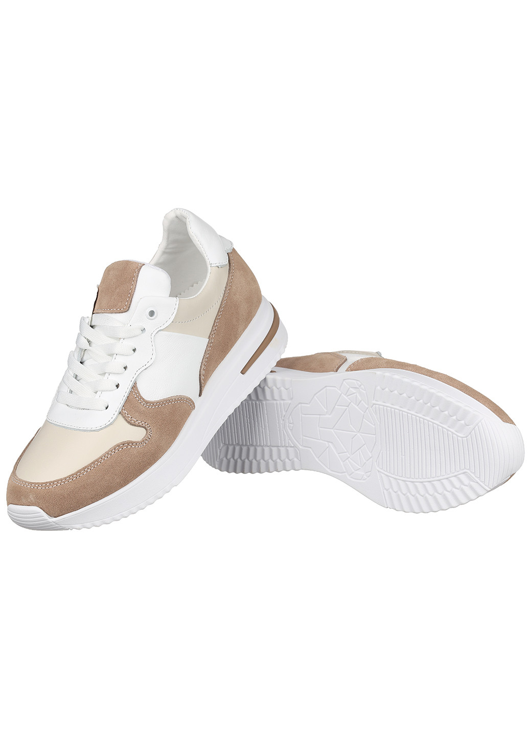 Кроссовки из кожи для женщин Best Vak бежевые демисезоны (277976129)