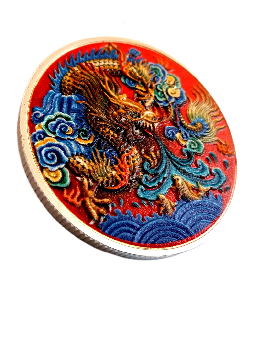 Коллекционная памятная монета Зодиак Дракон silver Blue Orange (277868423)