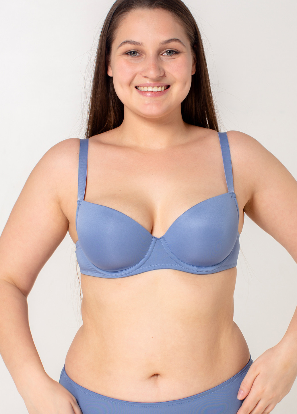 Блакитний бюстгальтер slz24001108 денім Brabrabra з кісточками мікрофібра