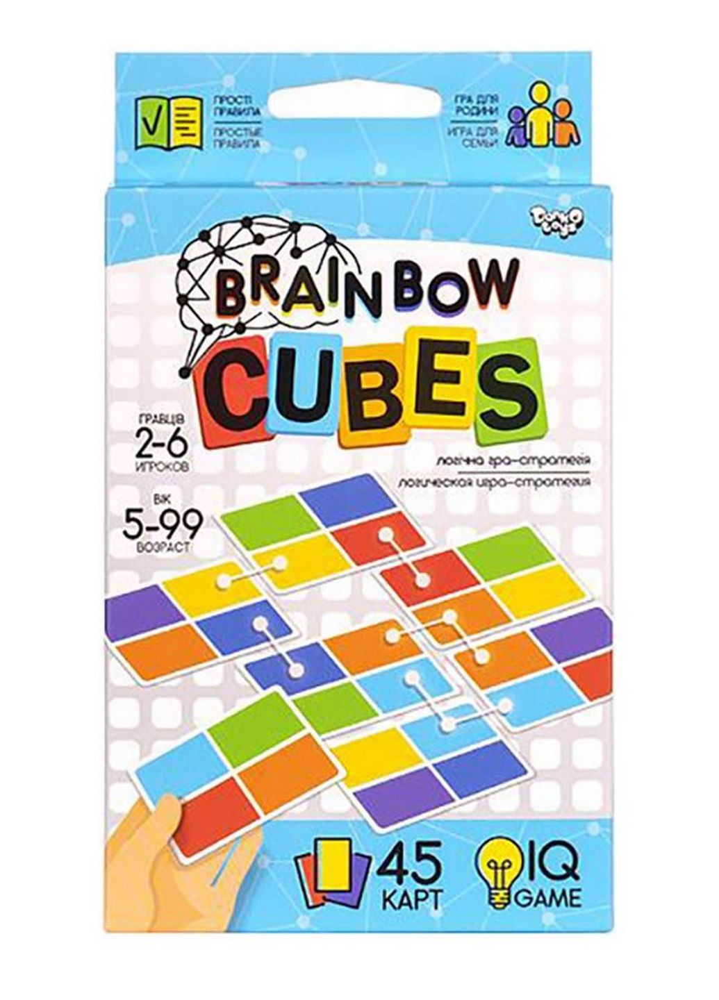 Развлекательная настольная игра "Brainbow CUBES" G-BRC-01-01, 45 карт Danko Toys (277941434)