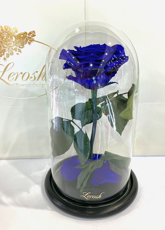 Синя троянда в колбі - Premium 27 см LEROSH (278020041)