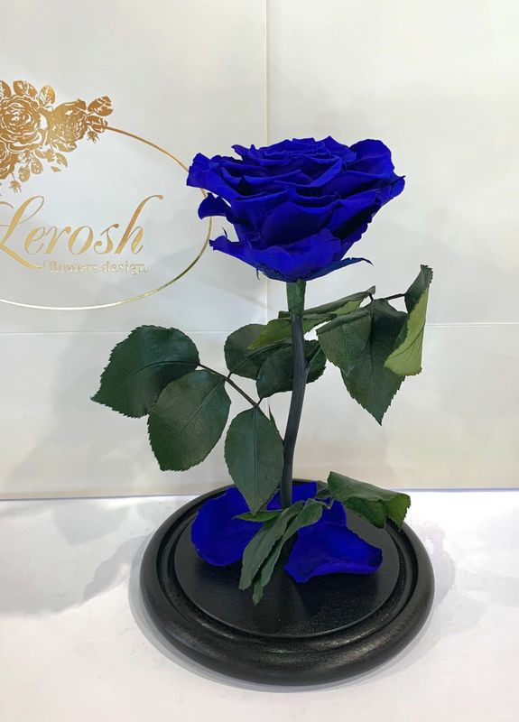 Синя троянда в колбі - Premium 27 см LEROSH (278020041)