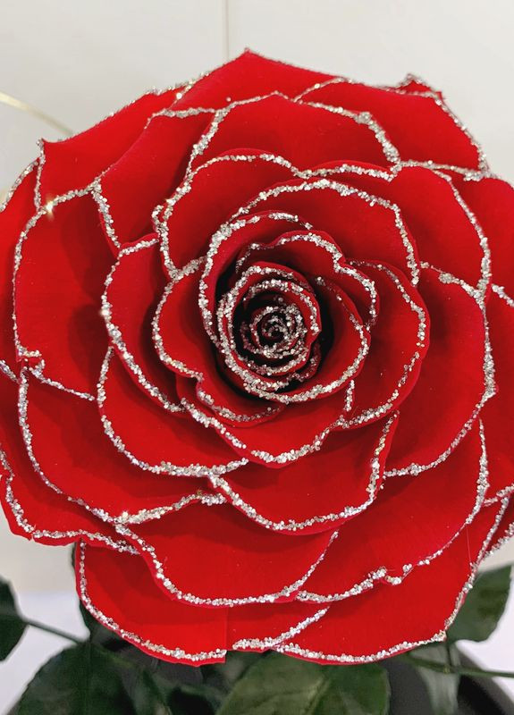 Червона Блискуча троянда в колбі - Lux 33 см LEROSH (278020027)