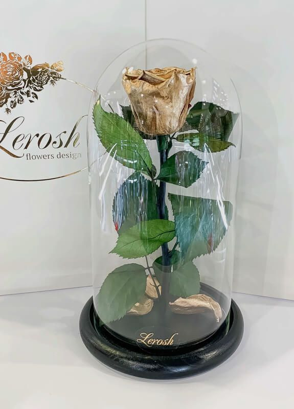 Золота троянда в колбі - Classic 27 см LEROSH (278020044)