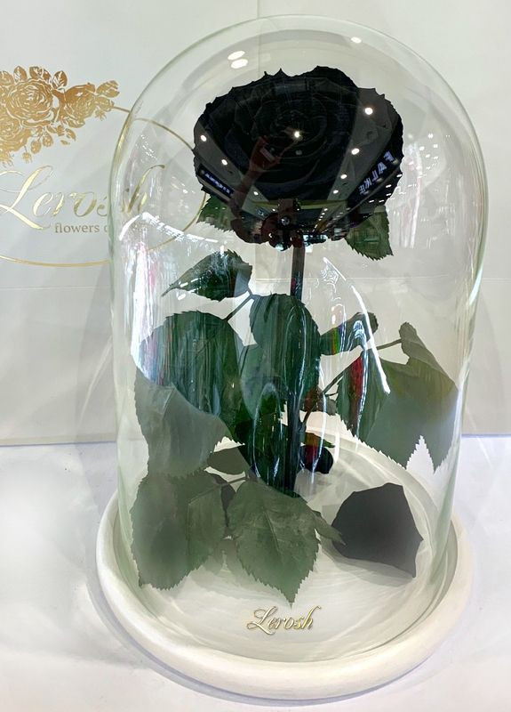 Чорна троянда в колбі - Lux 33 см LEROSH (278019989)