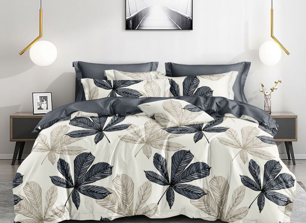 Комплект постельного белья Сатин Каштан 200x220 см Евро 40x60 см ( КТ_pvu_5802_40_40x60 ) Комфорт-текстиль (277940992)