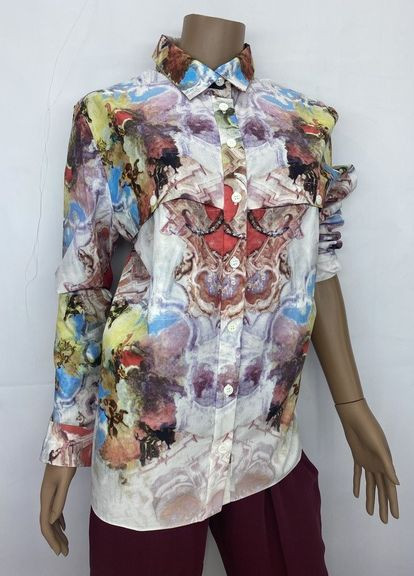 Цветная кэжуал рубашка с абстрактным узором Carven с длинным рукавом