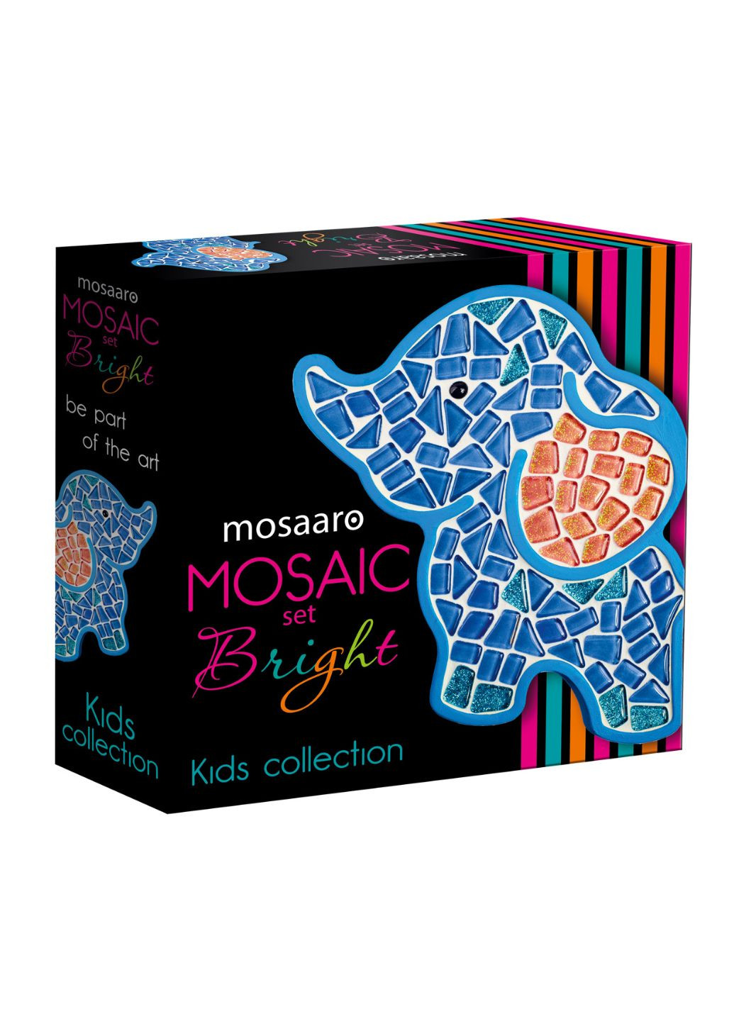 Скляна мозаїка для дітей Слоник 192x216 мм (MA7000) Mosaaro (277944587)