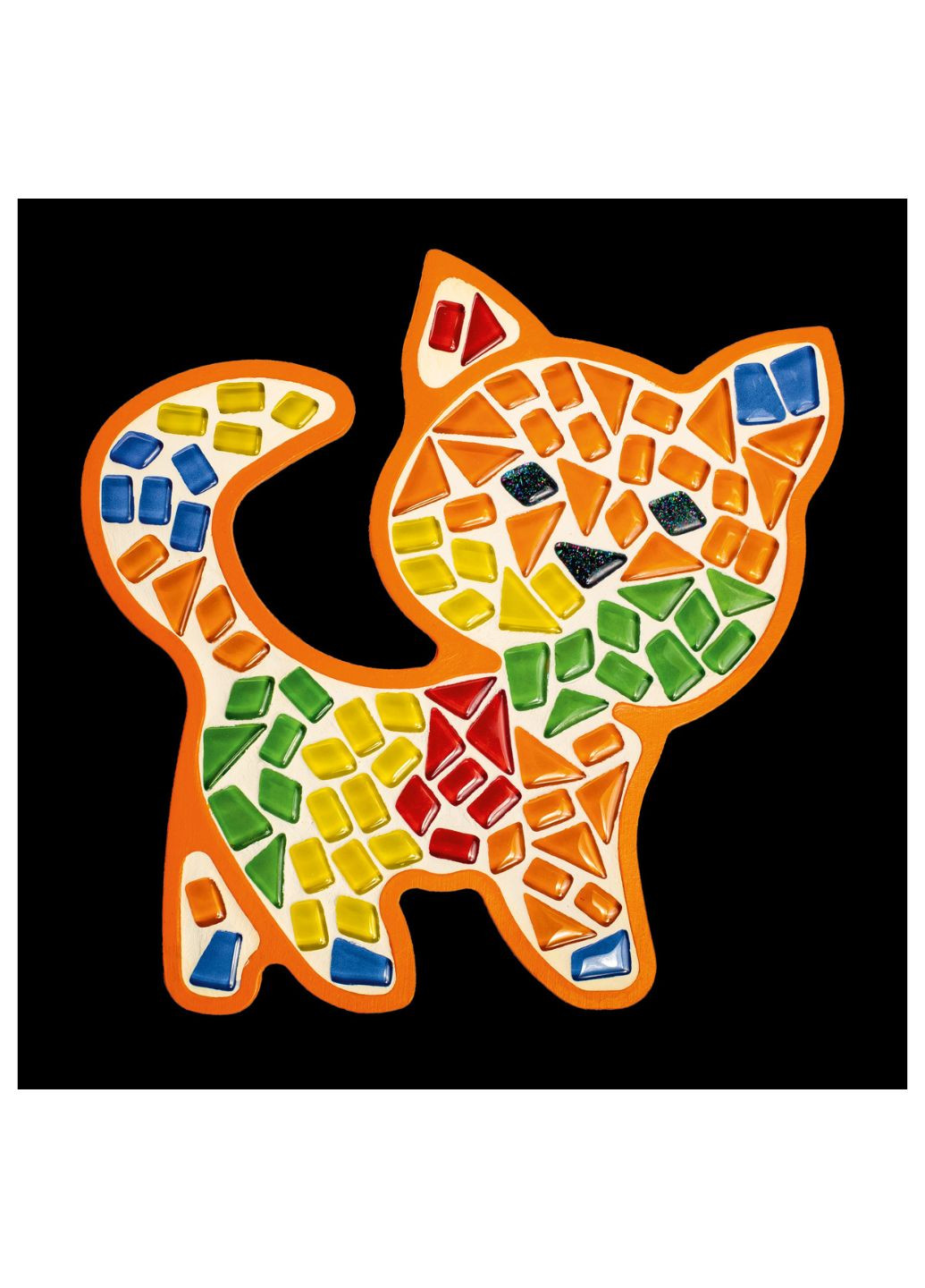 Стеклянная мозаика для детей Котик 204x203 мм (MA7006) Mosaaro (277944582)