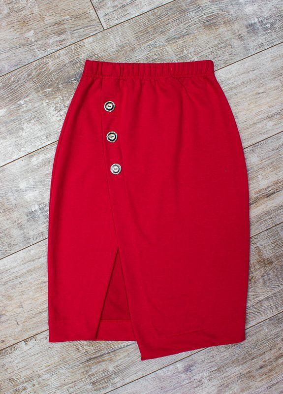 Красная повседневный однотонная юбка Носи своє карандаш