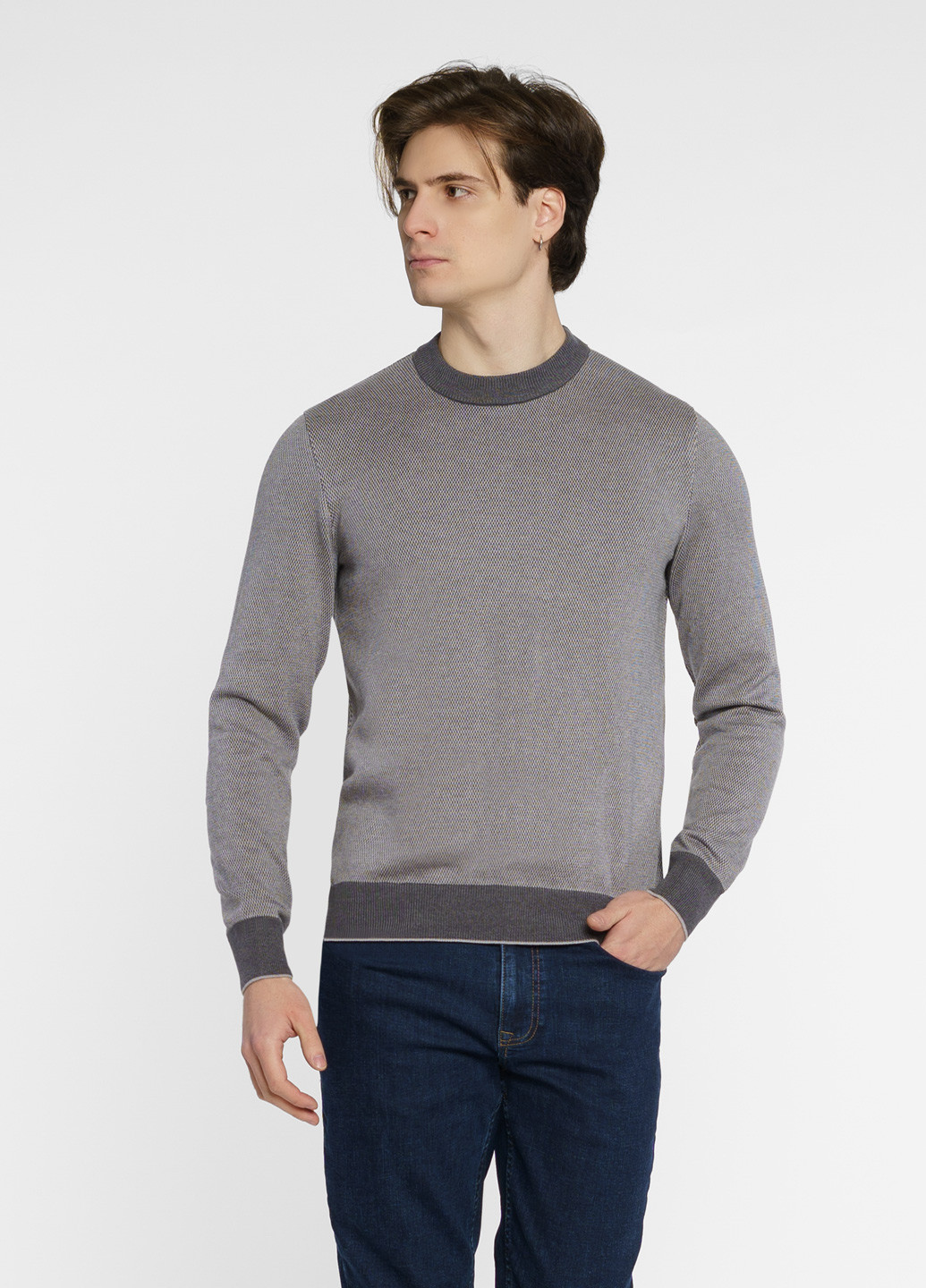 Серый демисезонный джемпер мужской серый Arber Crew-neck J N-AVT-74