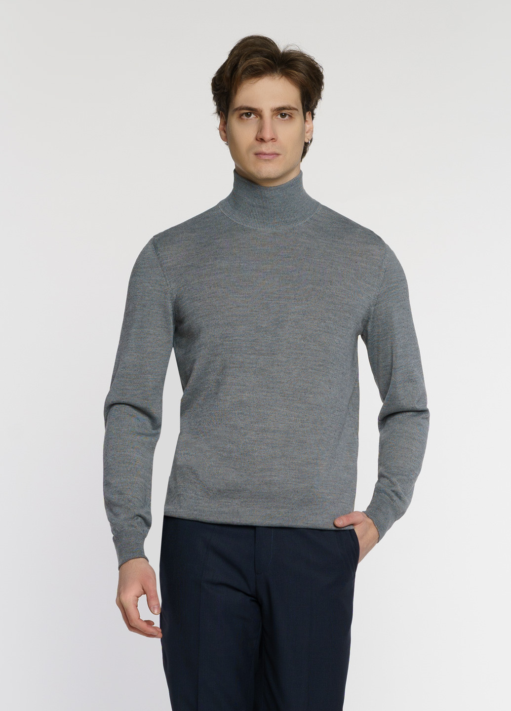 Сірий зимовий светр чоловічий сірий Arber T-neck FF AVT87