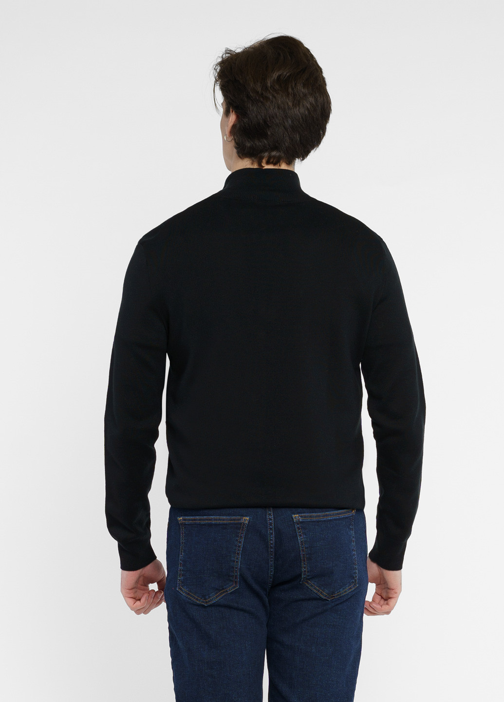Черный демисезонный свитер мужской черный Arber Zipper-Neck N-AVT-74