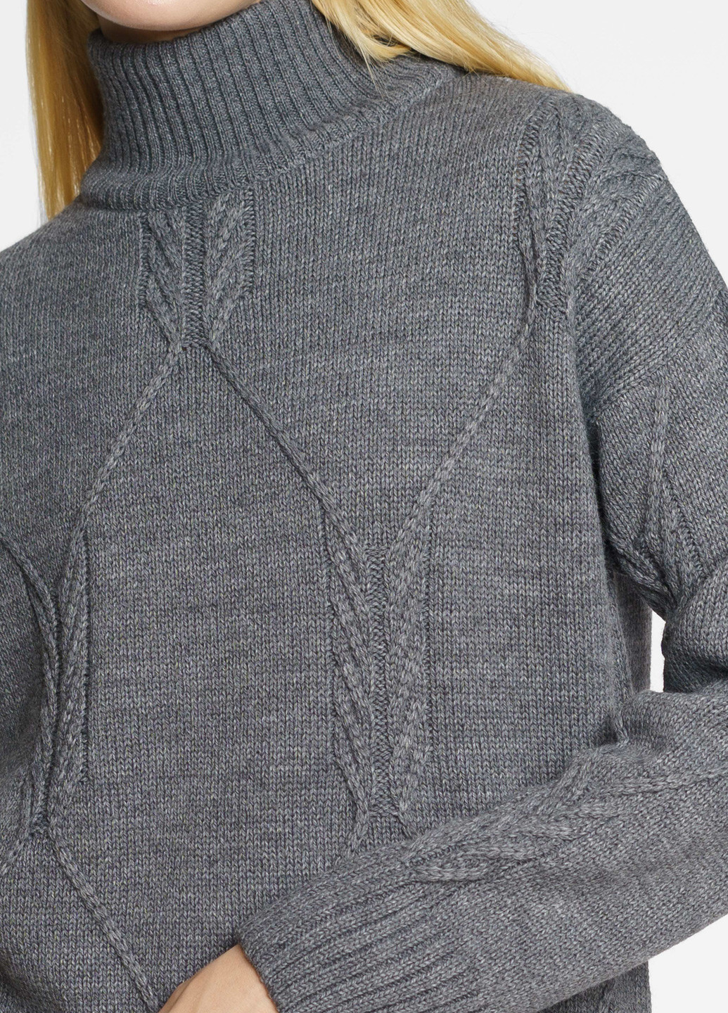 Сірий демісезонний светр жіночий сірий Arber T-neck WAmb2 WTR-140