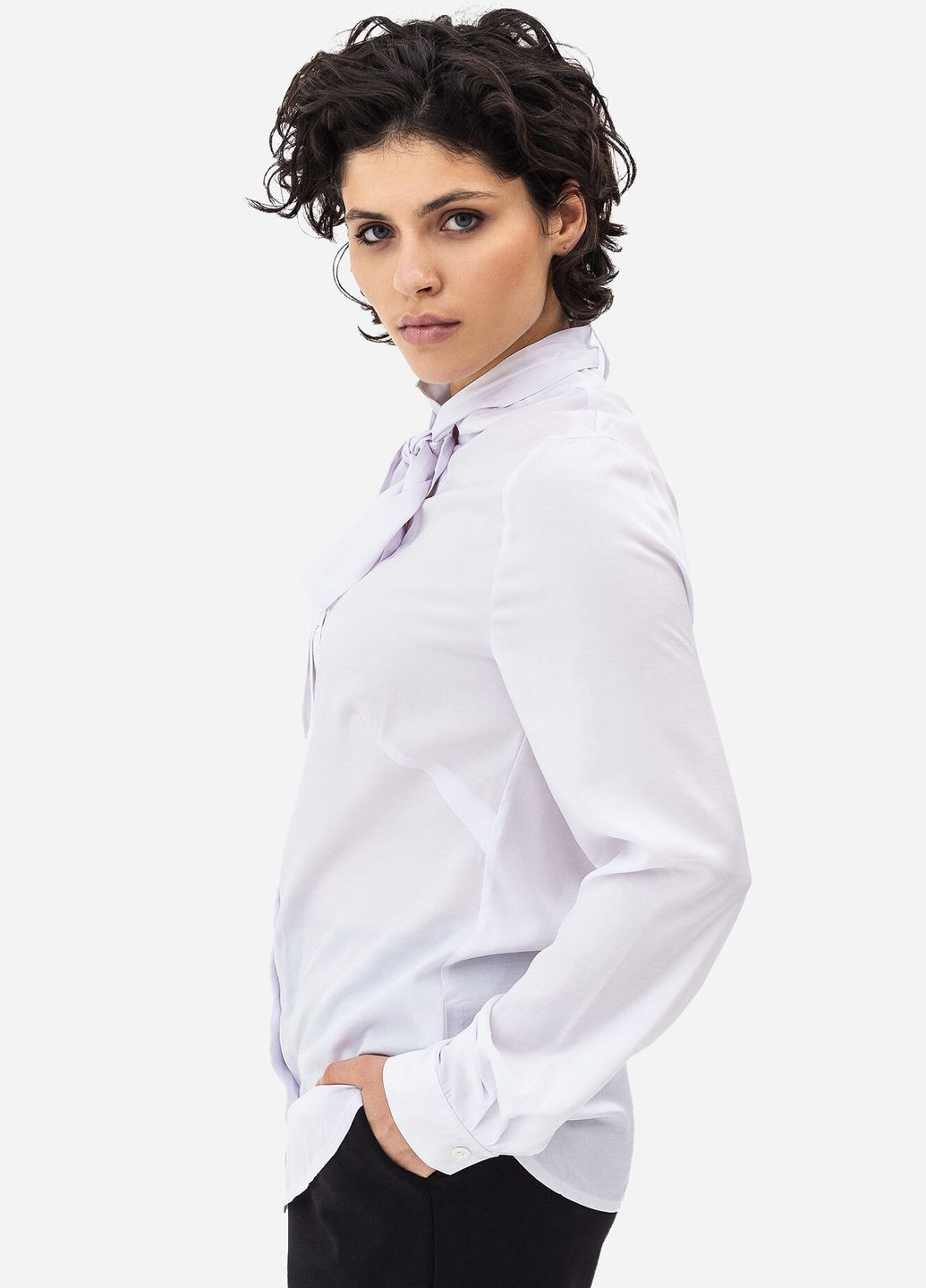 Белая классическая рубашка однотонная Garne с длинным рукавом