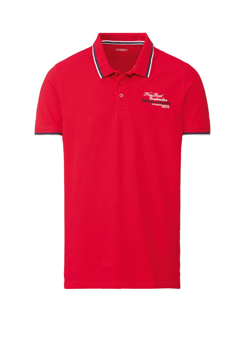 Червона футболка-поло з коротким рукавом Livergy