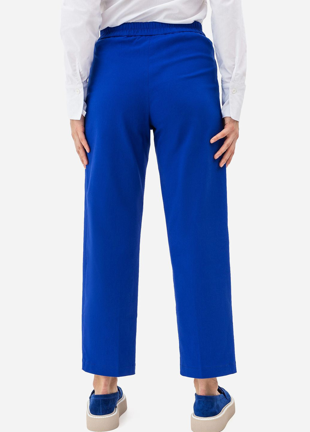 Синие кэжуал демисезонные укороченные брюки Garne