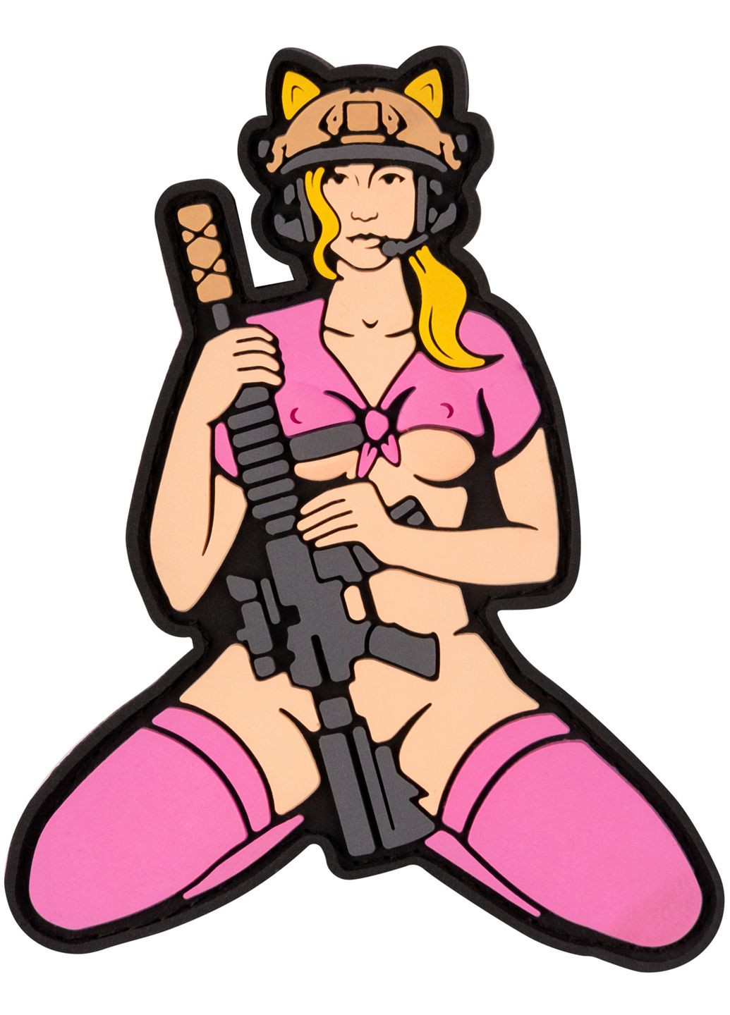 ПВХ патч "Девочка-кошка" розовая - Brand Element (278040113)