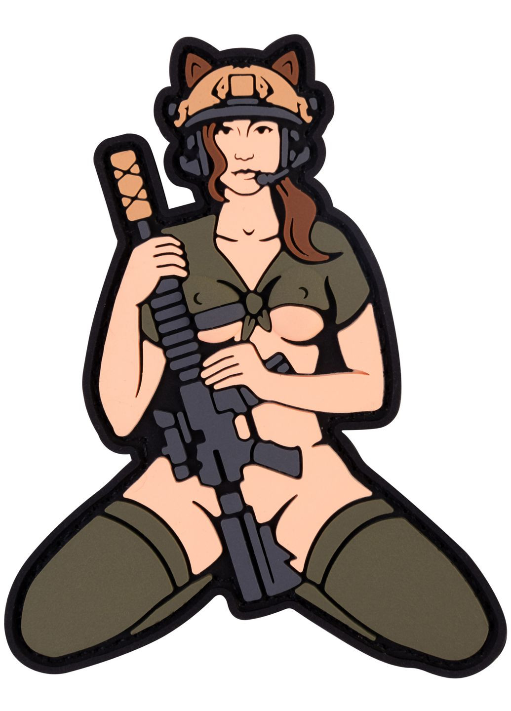 ПВХ патч "Дівочка-кішка" шатенка - Brand Element (278040126)