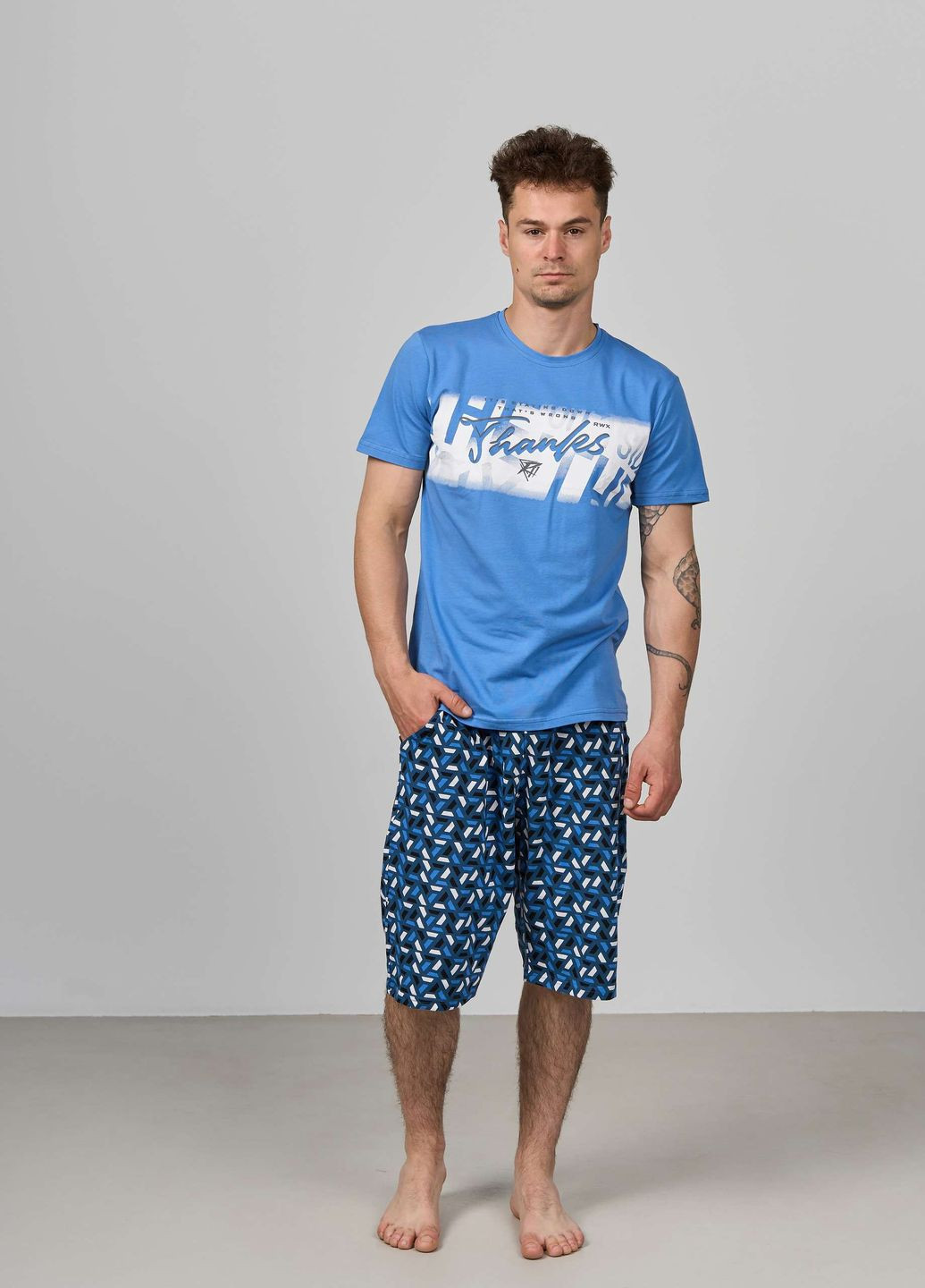 Чоловічий комплект із шортами у візерунок Tom John (277978488)