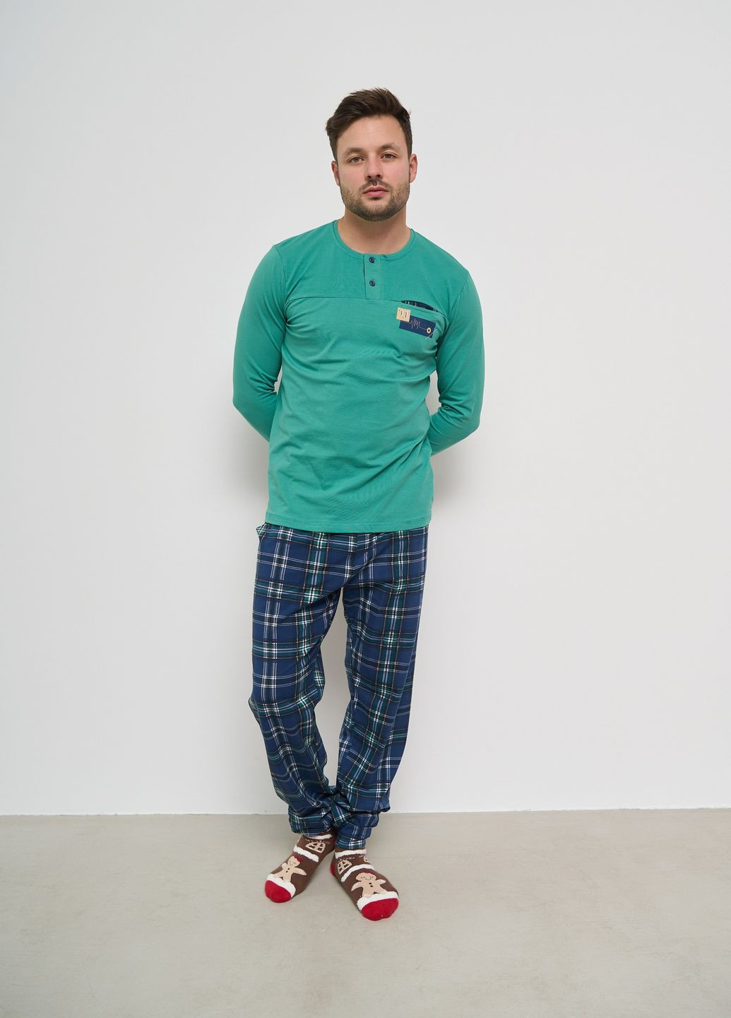 Мужской комплект со штанами в клетку Tom John (277978476)