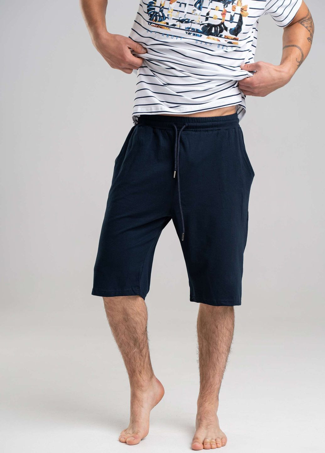 Чоловічий комплект у смужку із шортами Tom John (277978482)